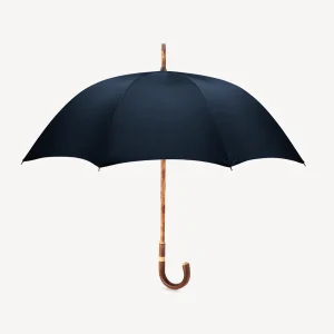 Gestreifter Herren-Regenschirm mit Kirschmuster – Dunkelblau