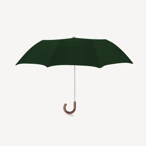 Zusammenklappbarer Regenschirm mit Buchenholzgriff – Wald