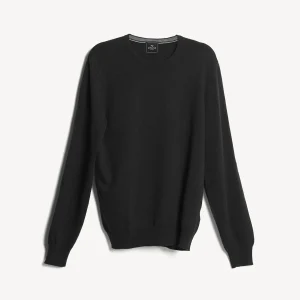 Kaschmirpullover mit Rundhalsausschnitt – Schwarz
