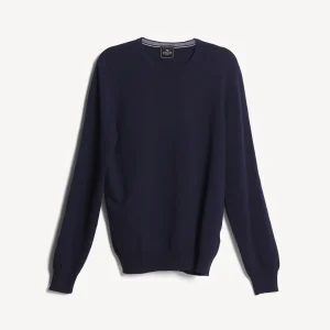Kaschmirpullover mit Rundhalsausschnitt – Marineblau