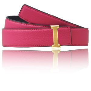 Ledergürtel in Pink mit I Schnalle 32mm