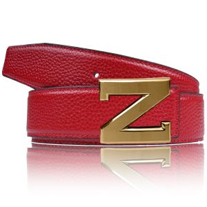 Ledergürtel in Rot mit Z Schnalle 32mm